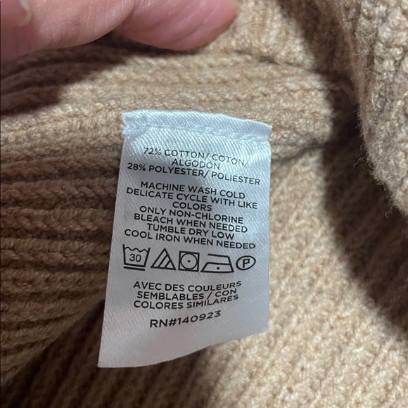 LOFT Women’s Short Sleeve Ribbed Brown Crew Neck Sweater - Picture 5 of 5